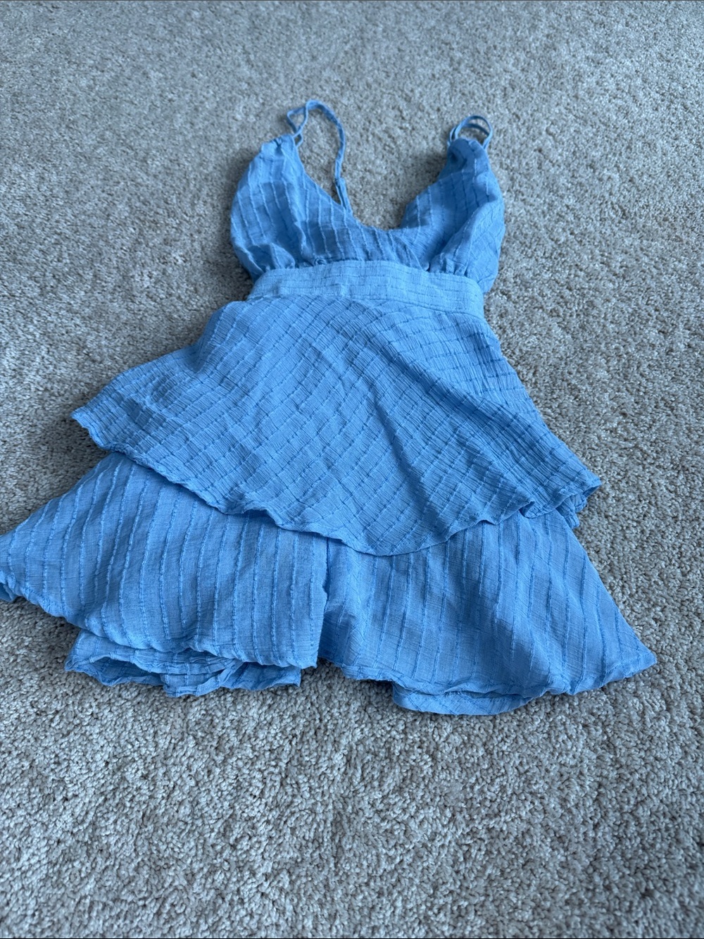 Windsor Light Blue Tiered Ruffle Sundress